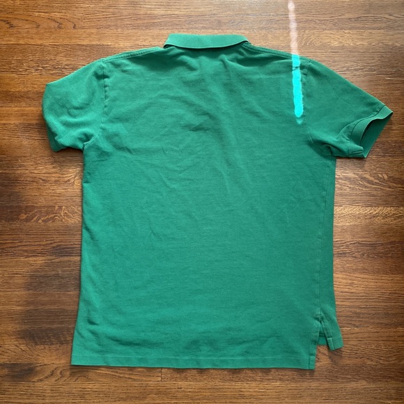 Men’s short sleeve polo by Ralph Lauren size large green  with pink pony - Picture 3 of 3